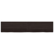 Vidaxl wastafelblad 200x40x(2-4) cm behandeld massief hout donkerbruin - afbeelding 3