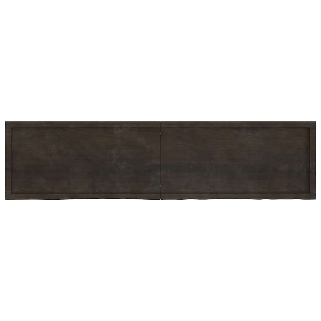 Vidaxl wastafelblad 200x50x(2-4) cm behandeld massief hout donkerbruin