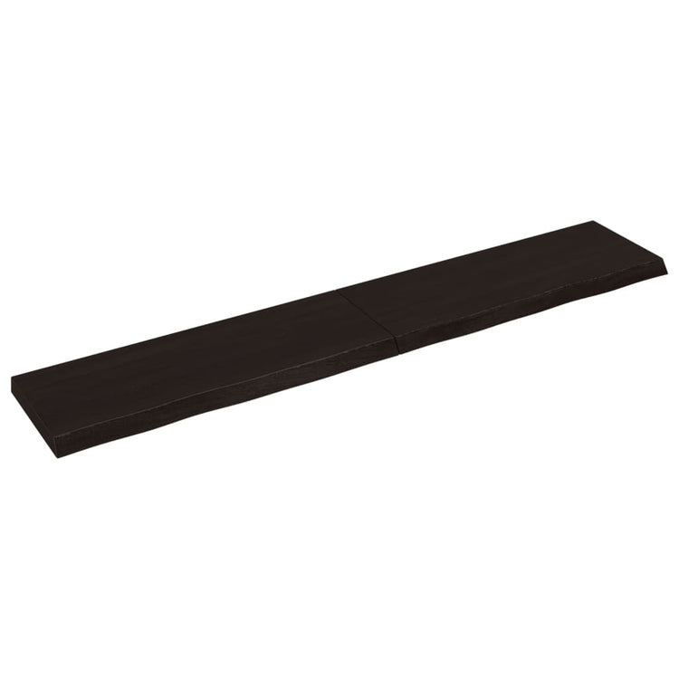 Vidaxl wastafelblad 220x40x(2-6) cm behandeld massief hout donkerbruin