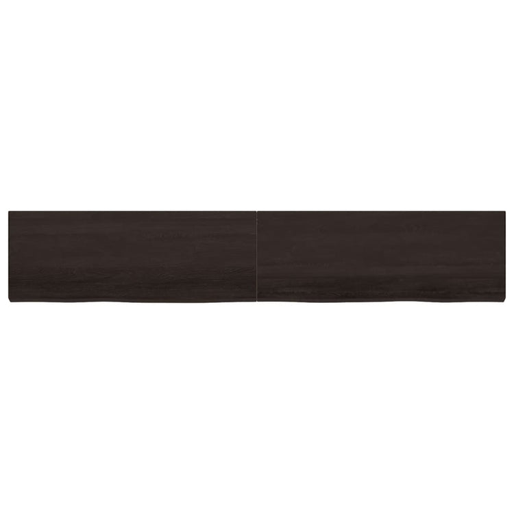 Vidaxl wastafelblad 220x40x(2-6) cm behandeld massief hout donkerbruin