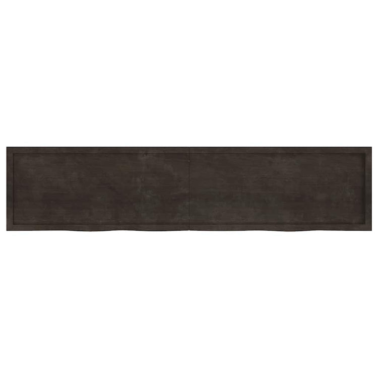 Vidaxl wastafelblad 220x50x(2-4) cm behandeld massief hout donkerbruin