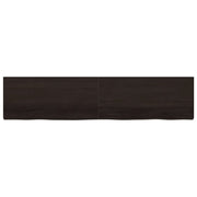 Vidaxl wastafelblad 220x50x(2-6) cm behandeld massief hout donkerbruin - afbeelding 3
