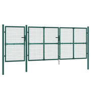 VidaXL Tuinpoort 400x175 cm gaas en gegalvaniseerd staal groen - afbeelding 2