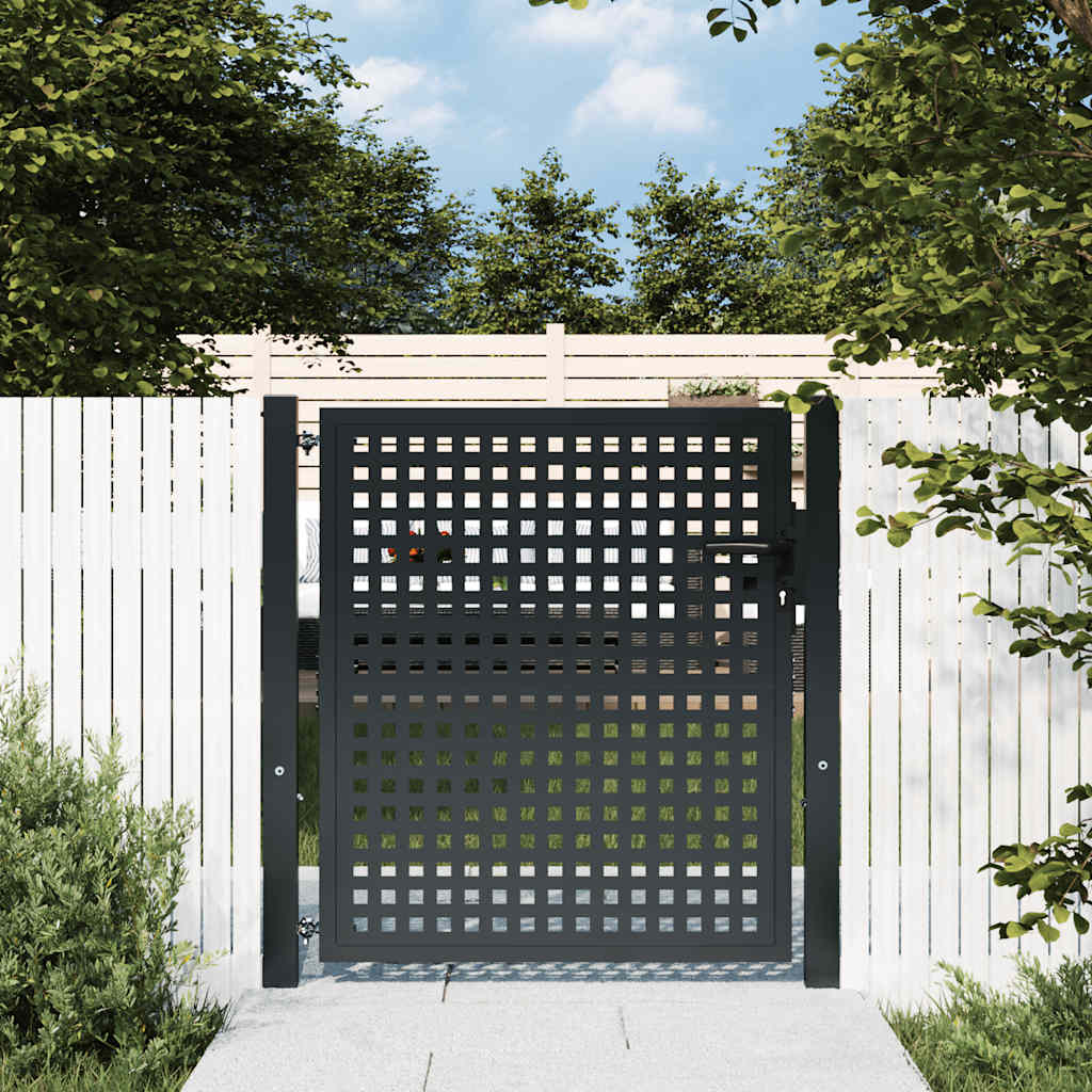 Vidaxl tuinpoort antraciet 100x100 cm staal