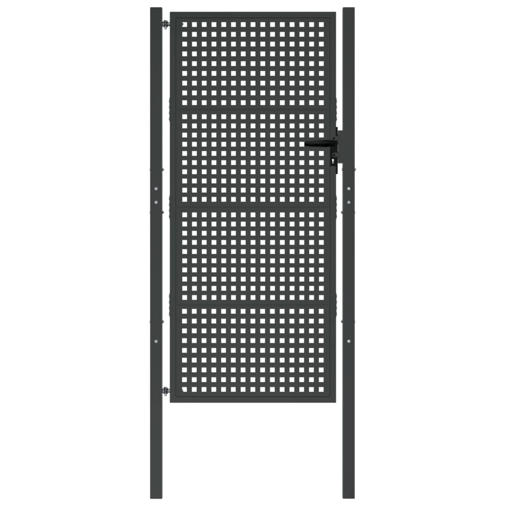 VidaXL Poort 105x250 cm staal antracietkleurig
