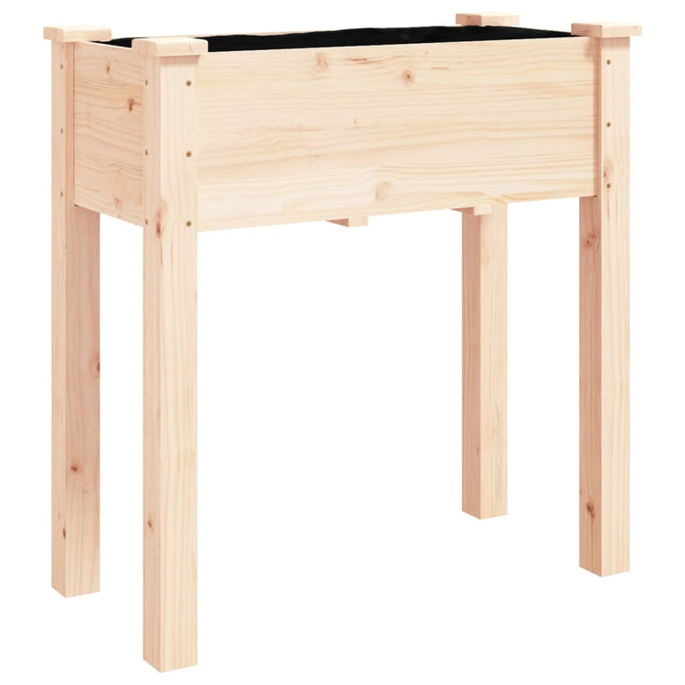 Vidaxl plantenbak op wieltjes 71x37x80 cm massief vurenhout