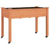 Vidaxl plantenbak op wieltjes 118x59x80 cm massief vurenhout bruin - afbeelding 2