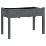 Vidaxl plantenbak op wieltjes 118x59x80 cm massief vurenhout grijs - afbeelding 3