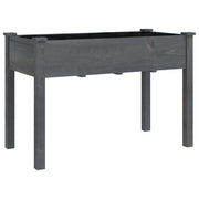 Vidaxl plantenbak op wieltjes 118x59x80 cm massief vurenhout grijs - afbeelding 3