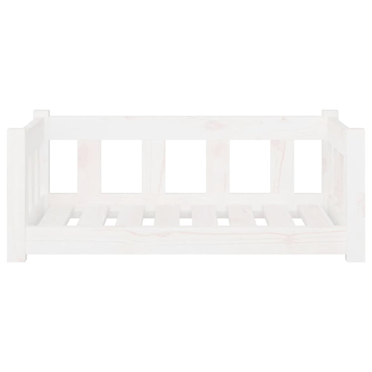 VidaXL Hondenmand 75,5x55,5x28 cm massief grenenhout wit