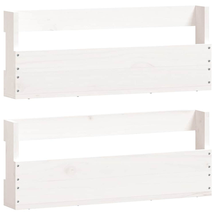 Vidaxl schoenenrekken 2 st 59x9x23 cm massief grenenhout wit