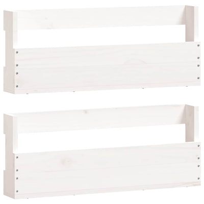 Vidaxl schoenenrekken 2 st 59x9x23 cm massief grenenhout wit