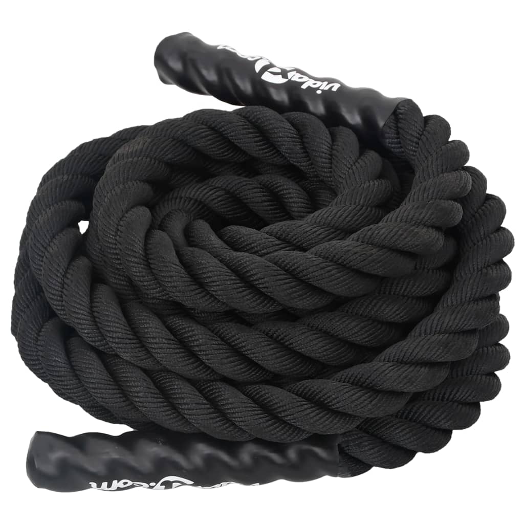 Vidaxl battle rope zwart 9 m 6,8 kg polyester
