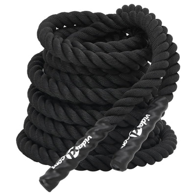 Vidaxl battle rope zwart 12 m 9 kg polyester