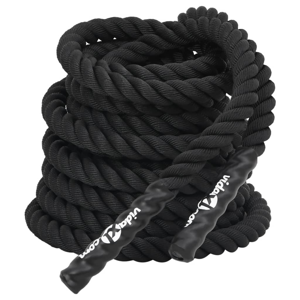 Vidaxl battle rope zwart 15 m 11 kg polyester