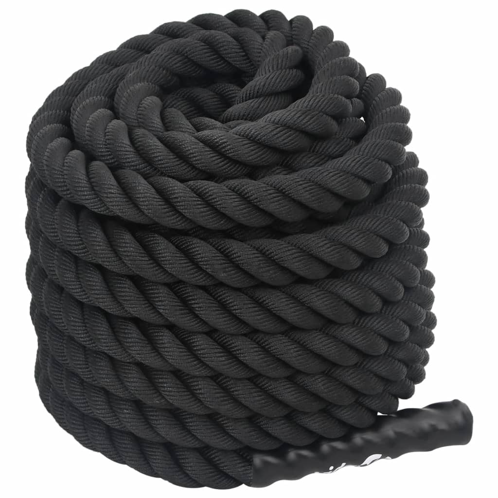 Vidaxl battle rope zwart 15 m 11 kg polyester