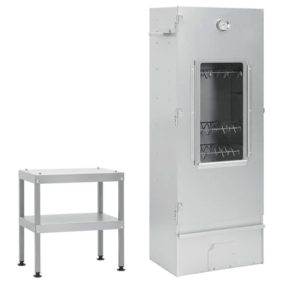 Vidaxl bbq-rookoven met tafel gegalvaniseerd staal