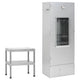 Vidaxl bbq-rookoven met tafel gegalvaniseerd staal