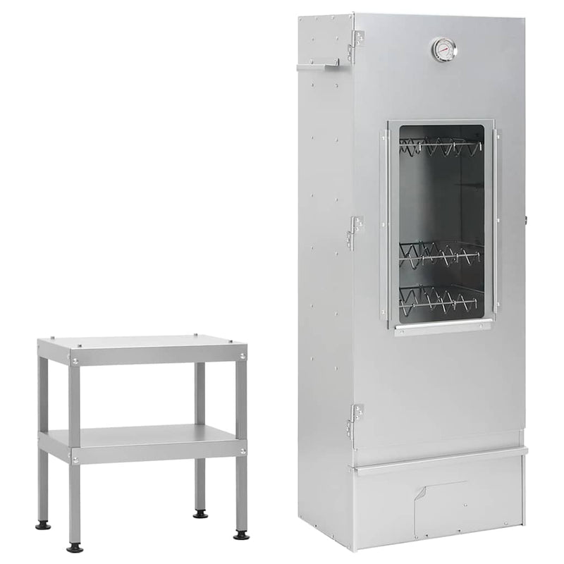Vidaxl bbq-rookoven met tafel gegalvaniseerd staal