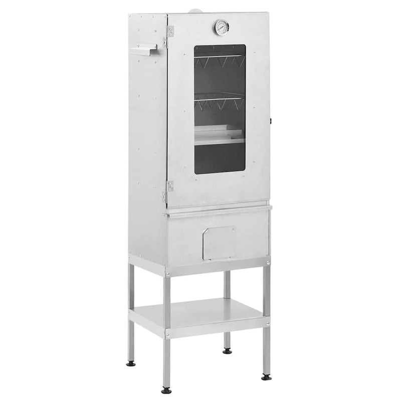 Vidaxl bbq-rookoven met tafel gegalvaniseerd staal