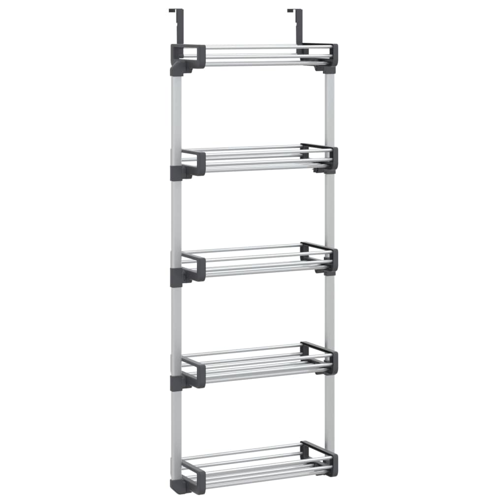 Vidaxl deurorganizer met 5 schappen 52x20x135 cm aluminium