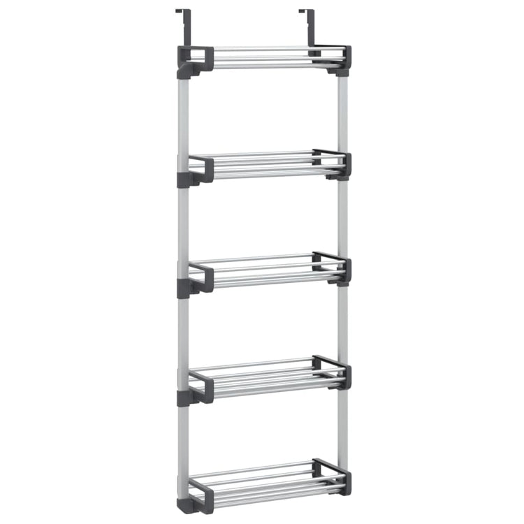 Vidaxl deurorganizer met 5 schappen 52x20x135 cm aluminium