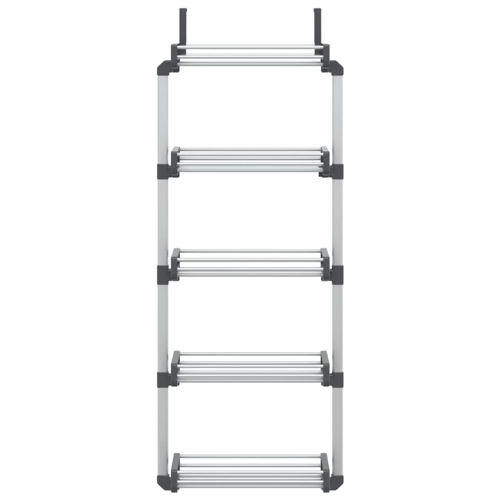 Vidaxl deurorganizer met 5 schappen 52x20x135 cm aluminium