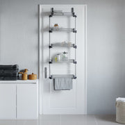 Vidaxl deurorganizer met 5 schappen 52x20x135 cm aluminium - afbeelding 1