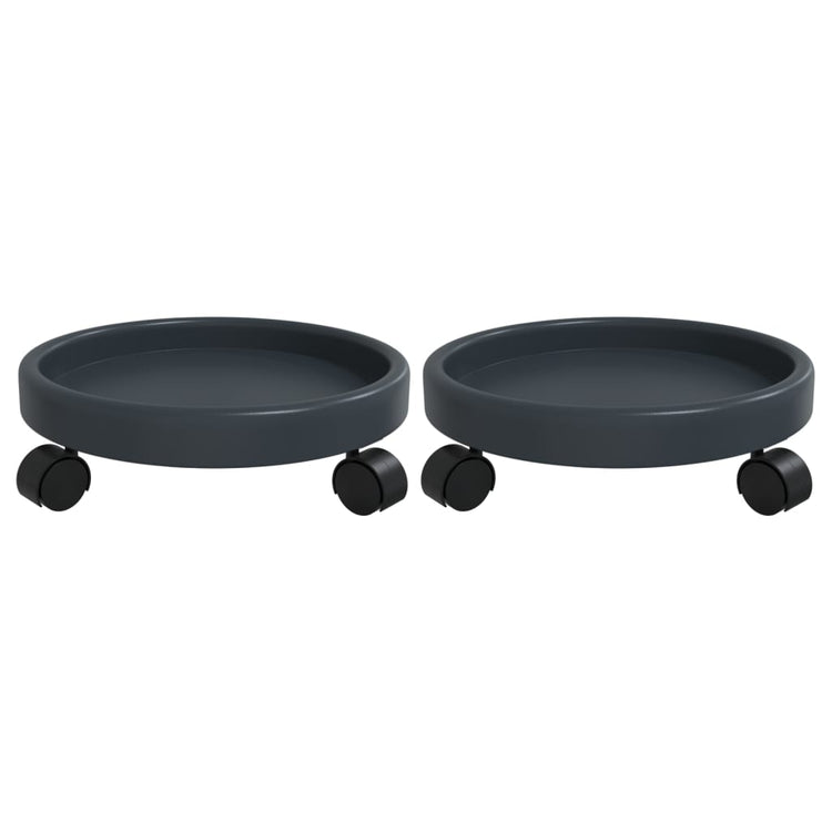 Vidaxl plantentrolleys 2 st met wielen ø34 cm 35 kg grijs