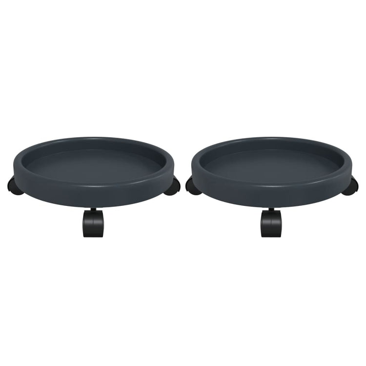 Vidaxl plantentrolleys 2 st met wielen ø34 cm 35 kg grijs
