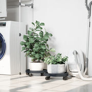 Vidaxl plantentrolleys 2 st met wielen ø34 cm 35 kg grijs - afbeelding 1