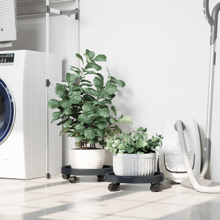 Vidaxl plantentrolleys 2 st met wielen ø34 cm 35 kg grijs
