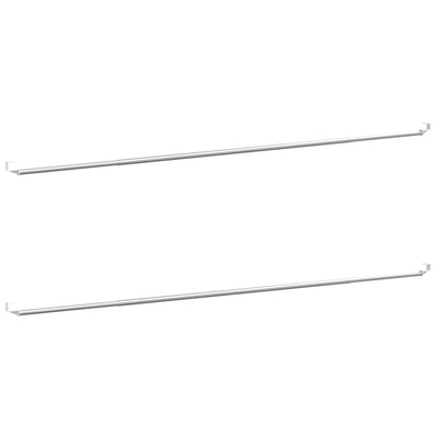 Vidaxl gordijnrails 2 st 90-130 cm aluminium wit en zilverkleurig