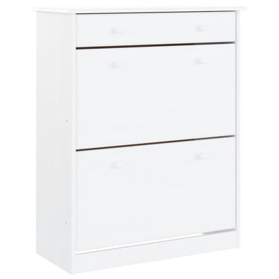 Vidaxl schoenenkast alta 77x35x96 cm massief grenenhout wit
