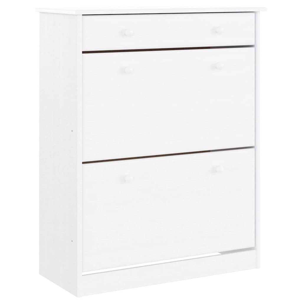 Vidaxl schoenenkast alta 77x35x96 cm massief grenenhout wit