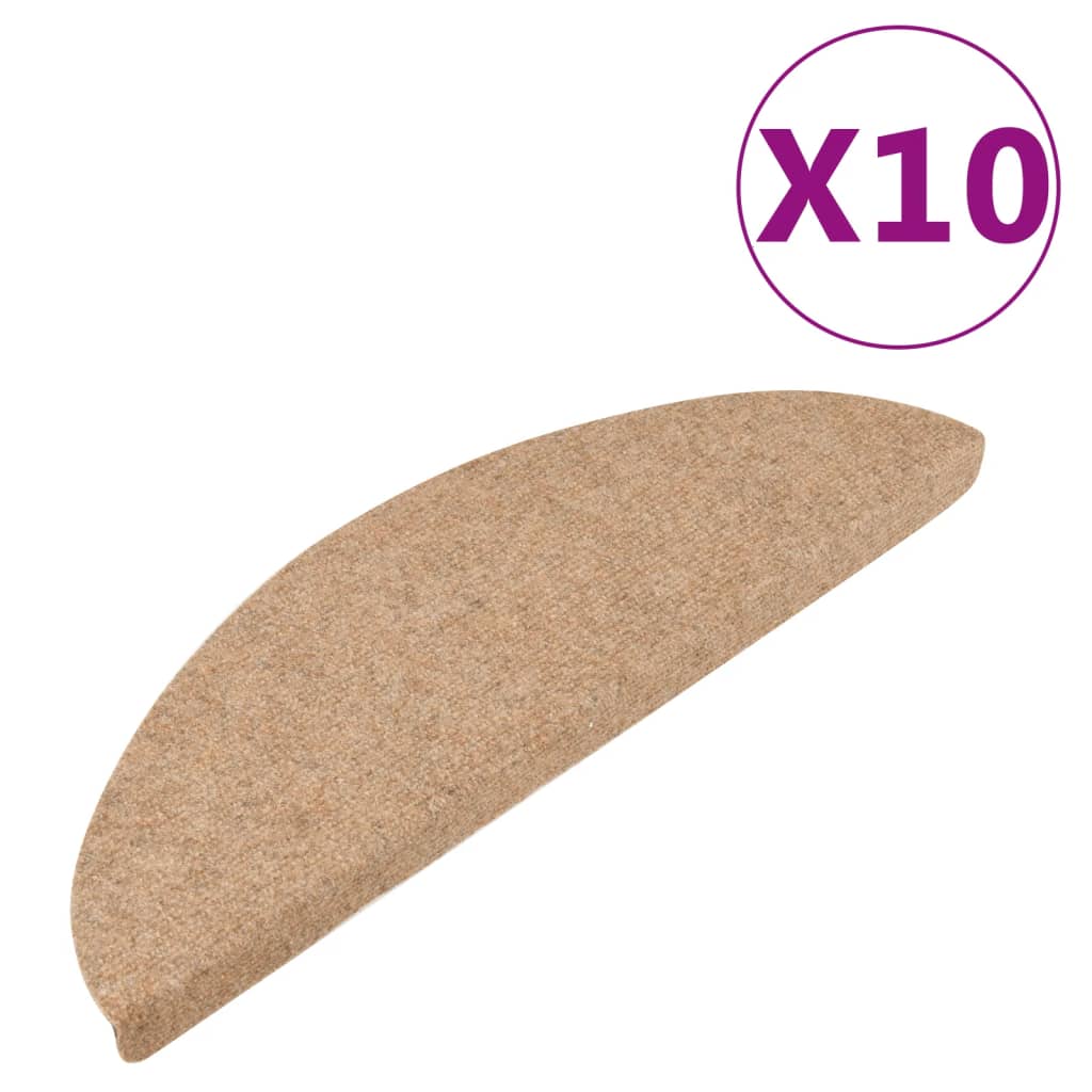 VidaXL Trapmatten zelfklevend 10 st 56x17x3 cm beige