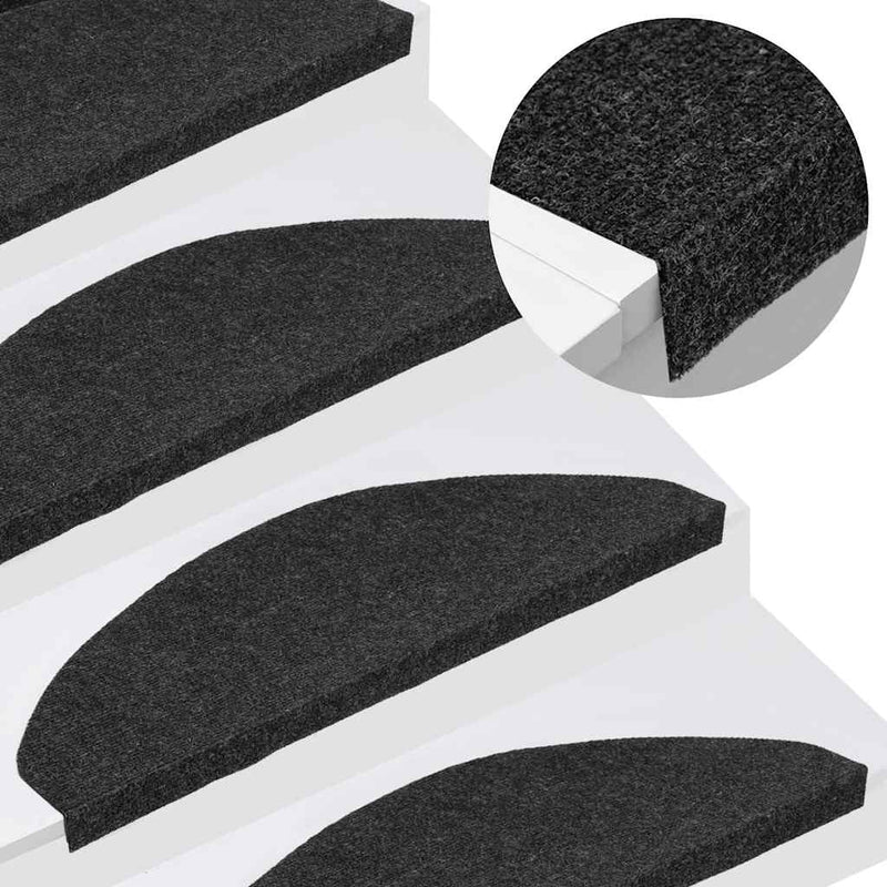 Vidaxl trapmatten zelfklevend 10 st 65x22,5x3,5 cm zwart