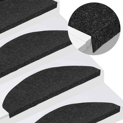 Vidaxl trapmatten zelfklevend 10 st 65x22,5x3,5 cm zwart