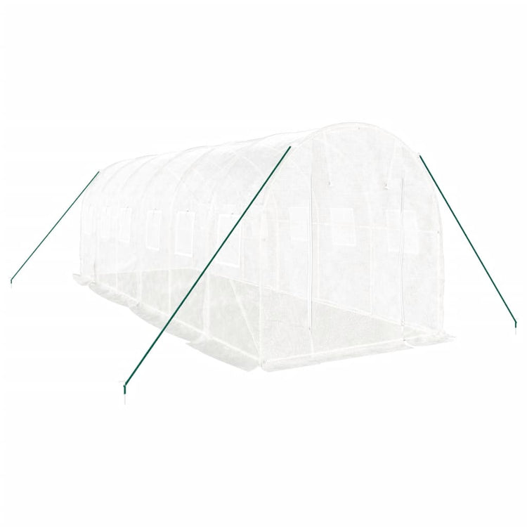VidaXL Tuinkas met stalen frame 12 m² 6x2x2 m wit