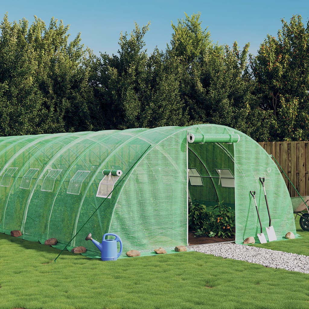VidaXL Tuinkas met stalen frame 80 m² 20x4x2 m groen