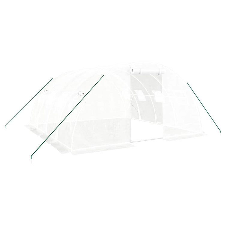 Vidaxl kas met stalen frame wit 16 m² 4x4x2 m