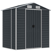 VidaXL Tuinschuur 191x130x198 cm gegalvaniseerd staal antracietkleurig - afbeelding 2