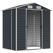 VidaXL Tuinschuur 191x130x198 cm gegalvaniseerd staal antracietkleurig - afbeelding 3