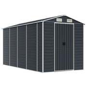 VidaXL Tuinschuur 191x385x198 cm gegalvaniseerd staal antracietkleurig - afbeelding 2