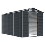 VidaXL Tuinschuur 191x385x198 cm gegalvaniseerd staal antracietkleurig - afbeelding 3