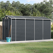 VidaXL Tuinschuur 191x385x198 cm gegalvaniseerd staal antracietkleurig - afbeelding 1