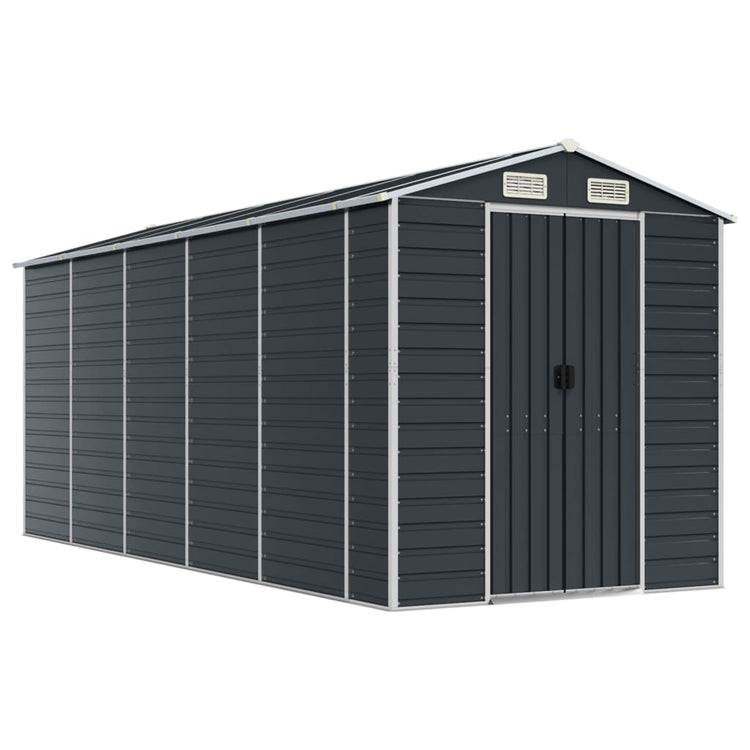 VidaXL Tuinschuur 191x470x198 cm gegalvaniseerd staal antracietkleurig