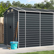 VidaXL Tuinschuur 191x470x198 cm gegalvaniseerd staal antracietkleurig - afbeelding 1