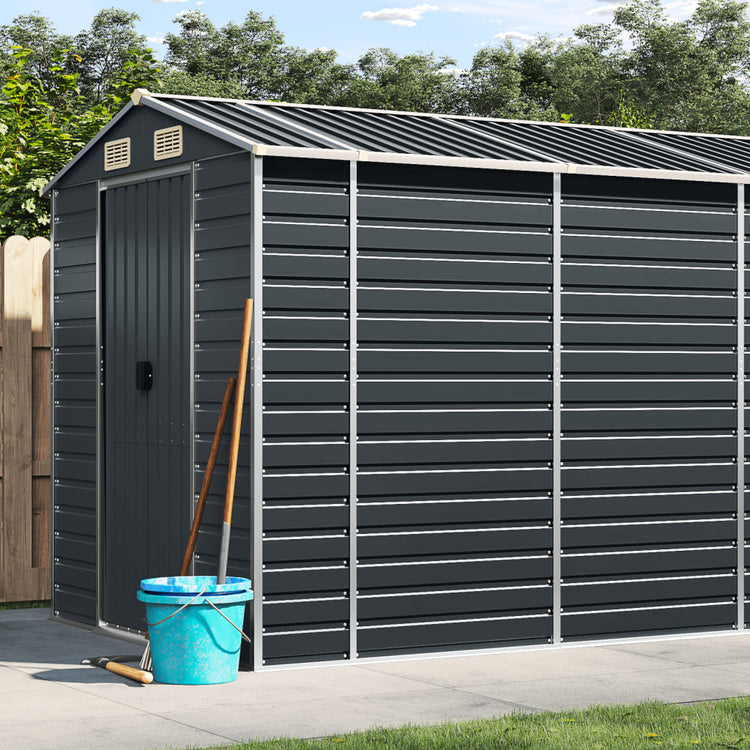 VidaXL Tuinschuur 191x555x198 cm gegalvaniseerd staal antracietkleurig