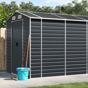 VidaXL Tuinschuur 191x640x198 cm gegalvaniseerd staal antracietkleurig - afbeelding 1